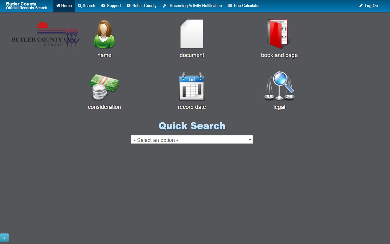 Butler County Clerk of the District Court records and official records search distinction