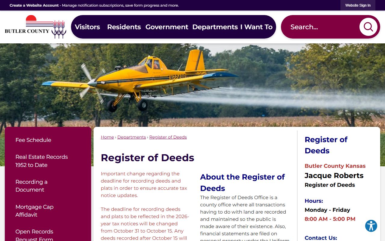 Butler County Clerk of the District Court records and Register of Deeds distinction
