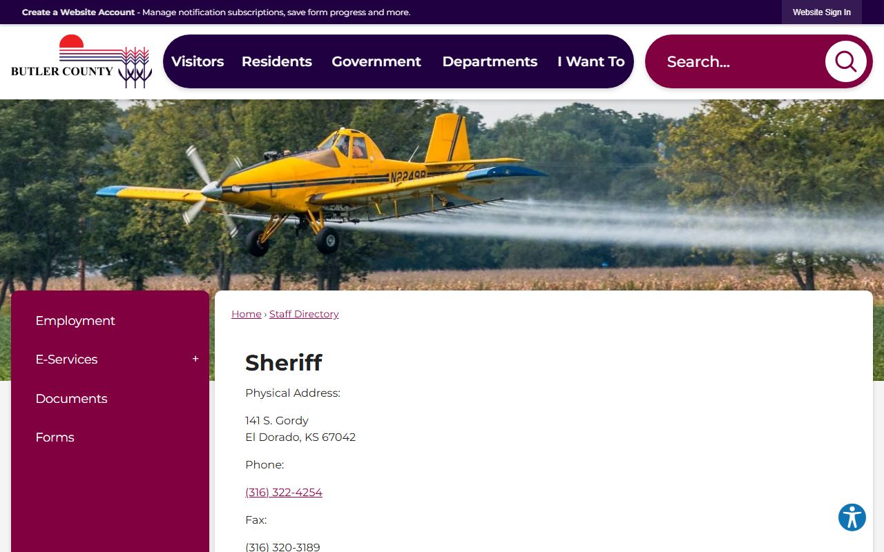 Butler County arrest records sheriff staff directory