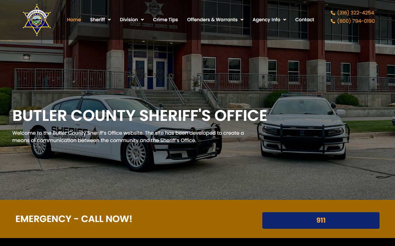 Butler County arrest records Sheriff's Office homepage