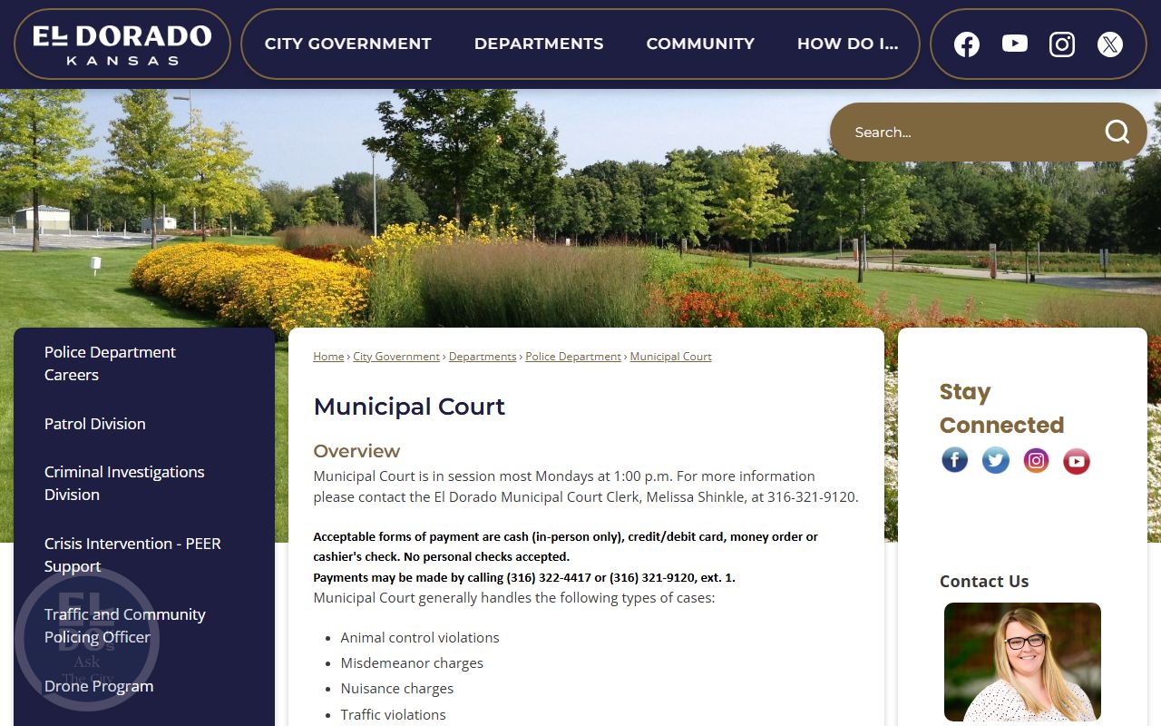 Butler County court dockets El Dorado Municipal Court page