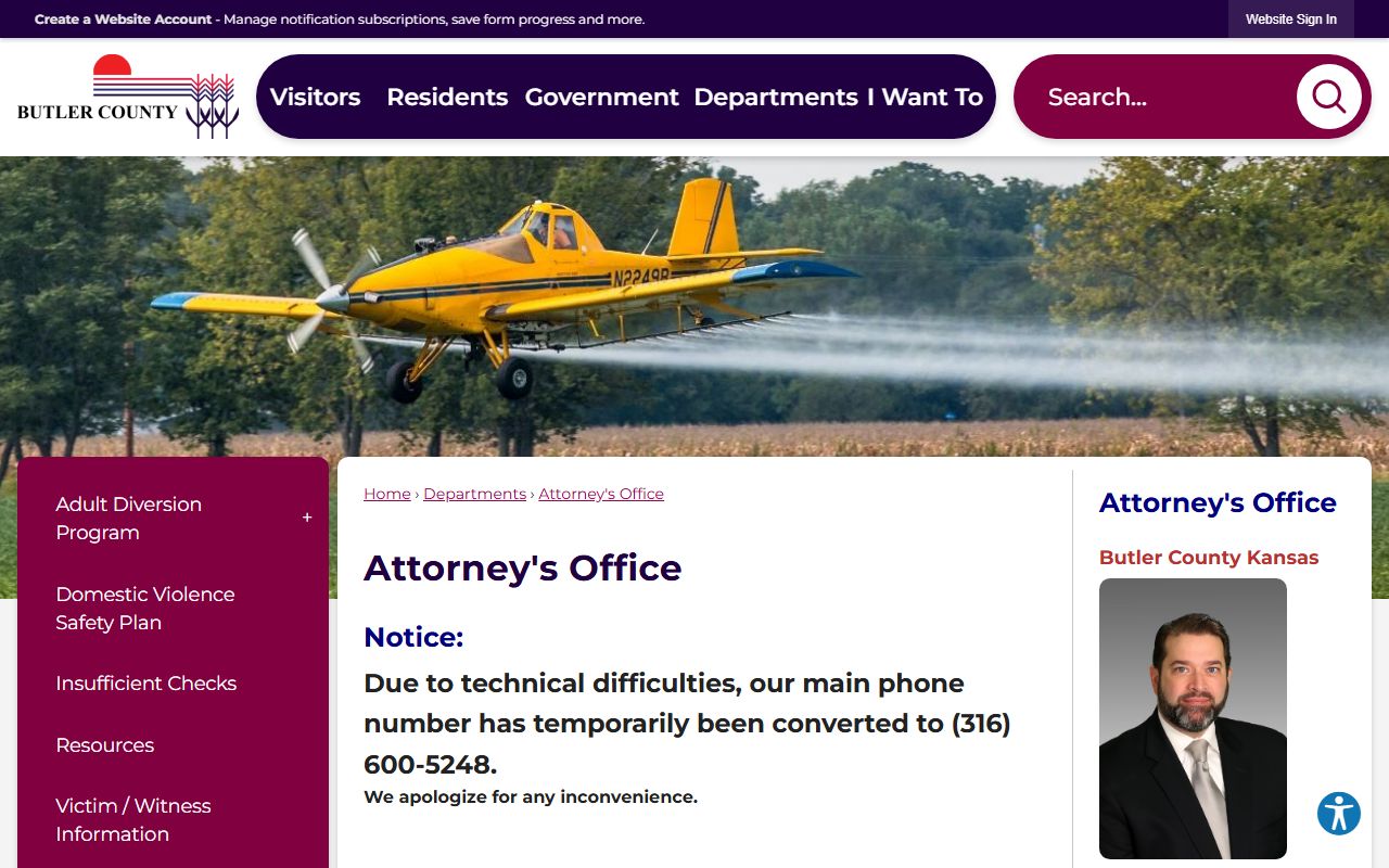 Butler County District Court criminal and traffic records attorney office