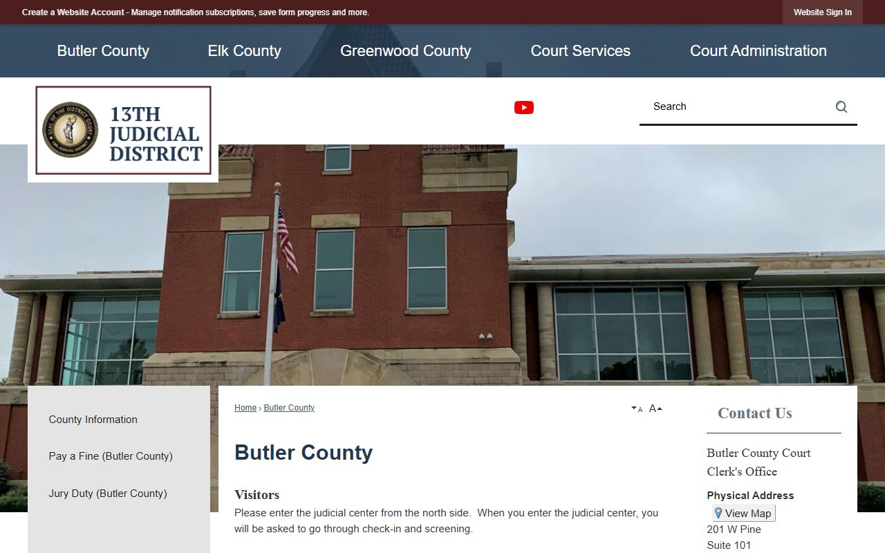 Butler County court records public access and visitor screening