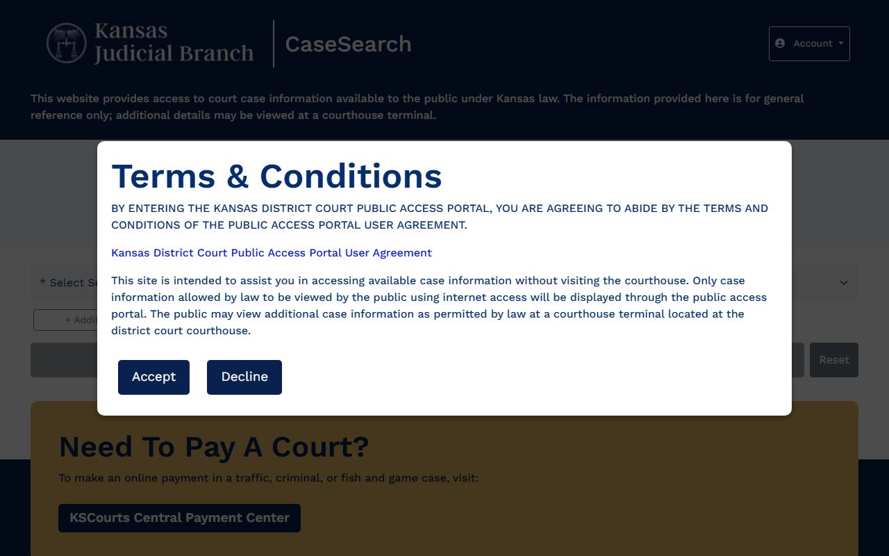 Butler County court records Kansas CaseSearch portal